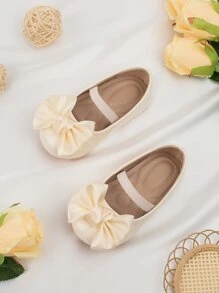 1 双可爱蝴蝶结纯素皮革 + 按摩底柔软防滑平底婴儿学步鞋，适合春、夏、秋、冬