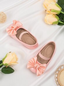 1 双可爱时尚蝴蝶结设计婴儿鞋，仿皮+按摩垫底，柔软防滑平底，适合春、夏、秋、冬 - 藕粉色 - 查看 2