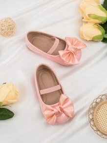 1 双可爱时尚蝴蝶结设计婴儿鞋，仿皮+按摩垫底，柔软防滑平底，适合春、夏、秋、冬 - 藕粉色 - 查看 3