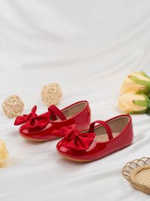 1 par Lindos zapatos antideslizantes para bebés con diseño de corbata, de suela blanda, aptos para primavera, verano, otoño e invierno - Rojo - Ver 4