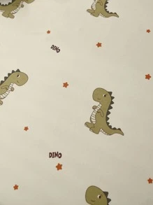 1入組卡通恐龍印花床墊套 - 米色 - 查看 5