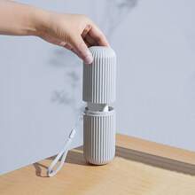 1入實色旅行牙膏牙刷保護盒，旅行野營收納盒，男女適用，適用於醫院，商務旅行，旅行必備品，旅行組織者，適用於海灘，暑假，開學季