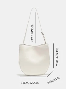 New Arrival Large Capacity Simple Fashionable Barrel Bag - White - View 3