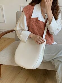 New Arrival Large Capacity Simple Fashionable Barrel Bag - White - View 5