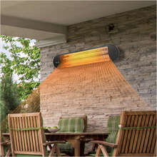 750W/1500W Wall Mounted Patio Heater w/ Remote Control & Adjustable Angle - màu đen - Xem 2