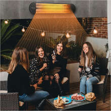 750W/1500W Wall Mounted Patio Heater w/ Remote Control & Adjustable Angle - màu đen - Xem 3