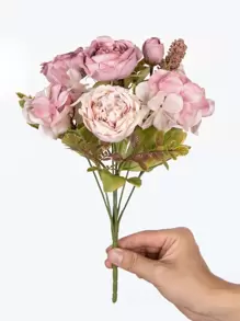 1 件/3 件人造牡丹花丝绸绣球花秋季装饰家居装饰配件情人节花瓶婚礼花束花园玫瑰拱门客厅装饰新年装饰观赏花盆，情人节，礼物 - 玫紅色 - 查看 3