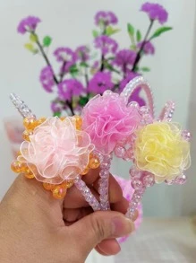 2cm半透明歐根紗緞帶帶蝴蝶結裝飾用品適用於頭髮配飾,蛋糕裝飾,