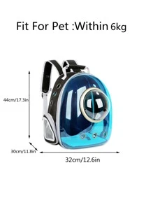 1pc Clear Pet Backpack For Dog For Outdoor - Blue - View 7