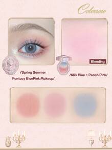 COLORROSE Pó Blush de Brilho Natural, Blush Matte, Leve e Suave, Alta Pigmentação, Fácil de Misturar, Com Espelho, Paleta de Blush Contorno e Iluminador, Paleta de Sombras, Cosméticos de Maquiagem Facial - 786 rosa azul (blush) - Visão 4