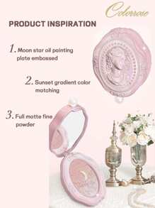 COLORROSE Pó Blush de Brilho Natural, Blush Matte, Leve e Suave, Alta Pigmentação, Fácil de Misturar, Com Espelho, Paleta de Blush Contorno e Iluminador, Paleta de Sombras, Cosméticos de Maquiagem Facial - 786 rosa azul (blush) - Visão 11
