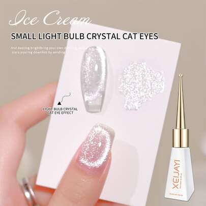 10ml Reflective Glitter Cat Eye Gel Nail Polish, Sparkling Diamond Gel Nail Polish, Magnetic Gel Polish, Shiny Varnish Soak Off UV LED