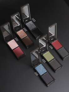 Biya 1 caja Paleta de sombra de ojos bicolor impermeable prueba de sudor mate & brillante & polarizada & & punk & ligero , ( 105 ) - cyborg viviente - Ver 5