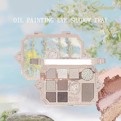 COLORROSE 哑光丝滑粉状眼影盘，多功能彩妆盘，显色度高，持久哑光眼影，轻盈柔滑，带镜子、高光、修容和腮红