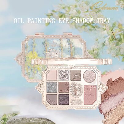 COLORROSE 哑光丝滑粉状眼影盘，多功能彩妆盘，显色度高，持久哑光眼影，轻盈柔滑，带镜子、高光、修容和腮红