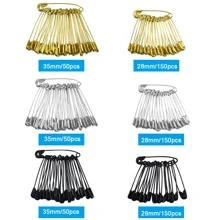 550 枚别针（金色、银色、黑色）2 种尺寸镀镍别针，适用于工艺品、别针、缝纫、紧固、固定服装、手工艺和家居使用 - 彩色 - 查看 7