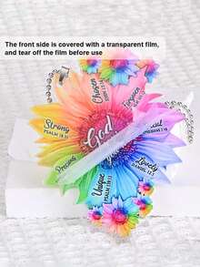 1pc Sunflower Design PMMA Portable Car Interior Hanging Ornament - Multicolor - View 5