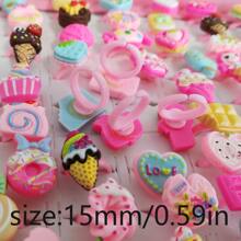 10入組樹脂糖果花指環，塑料粉紅色兒童戒指，兒童派對禮物，女孩珠寶，隨機發送