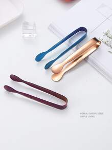 1入組金屬質感不銹鋼鉗子,簡約風耐用金色冰夹適用於家庭 - 金色 - 查看 1