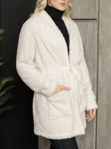 Women Winter Coats - 米色 - 查看 3