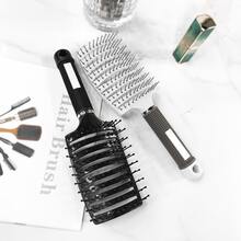 大曲綫鏤空塑膠梳子用於頭髮造型,男士梳子,便攜家庭髮刷,按摩產品髮刷,美髮工具