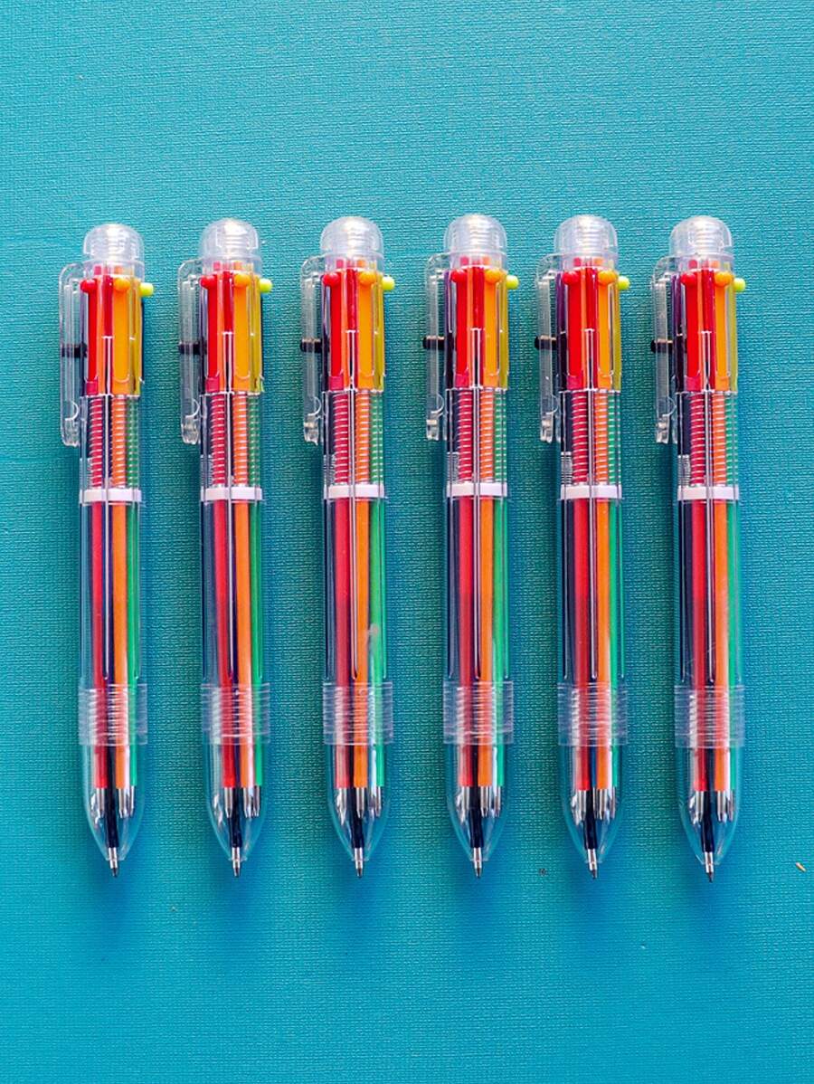 4pcs Vibrant, Transparent Ballpoint Pens - Add Color to Your Writing