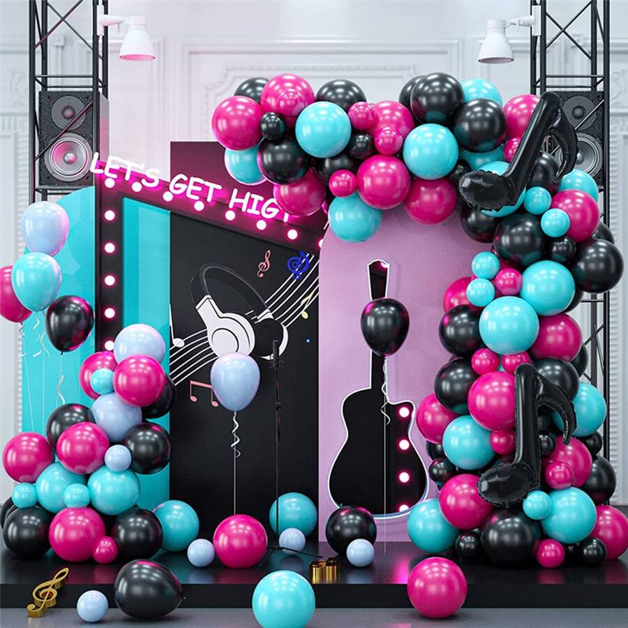 114 chiếc Âm nhạc Theo chủ đề Trang trí Mủ cao su Bóng bay Bộ - Ghi chú & Tiệc sinh nhật Bóng bay & Vòng hoa - Nhiều màu - Xem 1