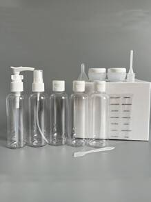 Travel Refillable Bottle Set Spray Lotion Shampoo Shower Gel Tube Bottling Cosmetic Empty Liquid Container Portable Tool Refill Travel Essentials , Travel Organizer For Beach ,Summer Vacation Back To School - White - View 1