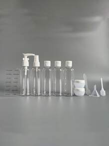 Travel Refillable Bottle Set Spray Lotion Shampoo Shower Gel Tube Bottling Cosmetic Empty Liquid Container Portable Tool Refill Travel Essentials , Travel Organizer For Beach ,Summer Vacation Back To School - White - View 3