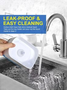 1pc 2-in-1 Kitchen Soap Dispenser With Sponge Rack, Kitchen Dishwashing Liquid Dispenser, Smart Kitchen Gadgets, Sink Countertop Organizer, Kitchen Sink Dishwashing Soap Dispenser, Cleaning Pot Brush, Applicable Kitchenware Cleaning, Bathroom Storage - White - View 7