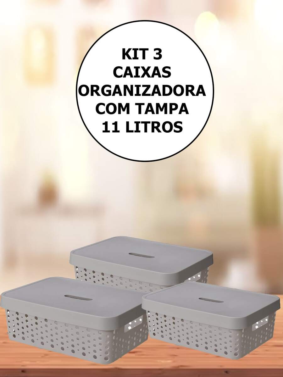 Storage Boxes & Bins - 灰色 - 查看 1