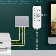 20入組數據線管理夾子,金屬絲固定的扣飾,自黏式燈芯絨收納適用於台式機 - 無色 - 查看 2