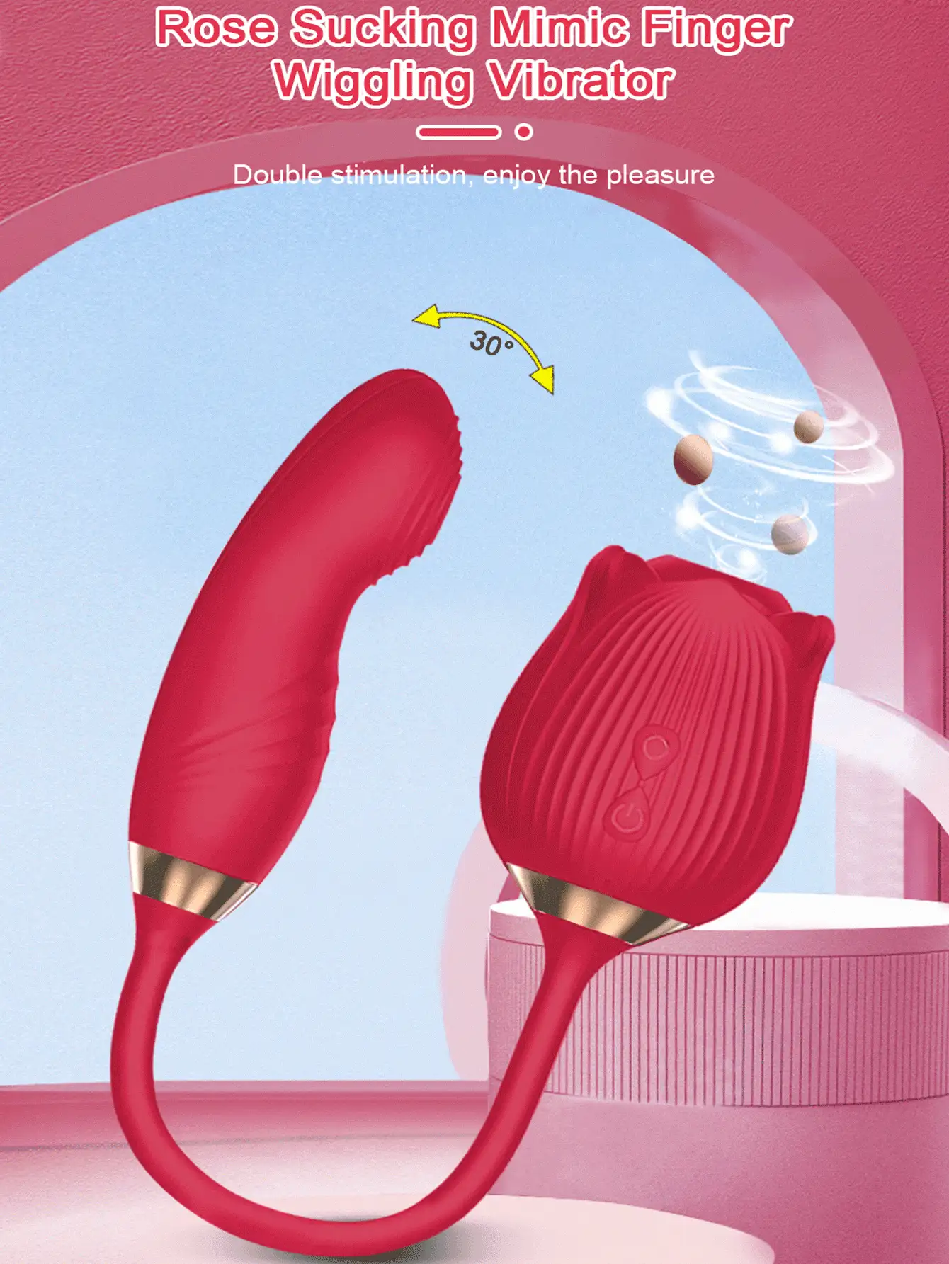 Rosa Virbrator Clitoris Sucker G Spot Vibrador Juguetes sexuales para adultos para mujeres, Vibrador de succión de clítoris Rose Sex Toys Estimulador de pezones para mujeres
