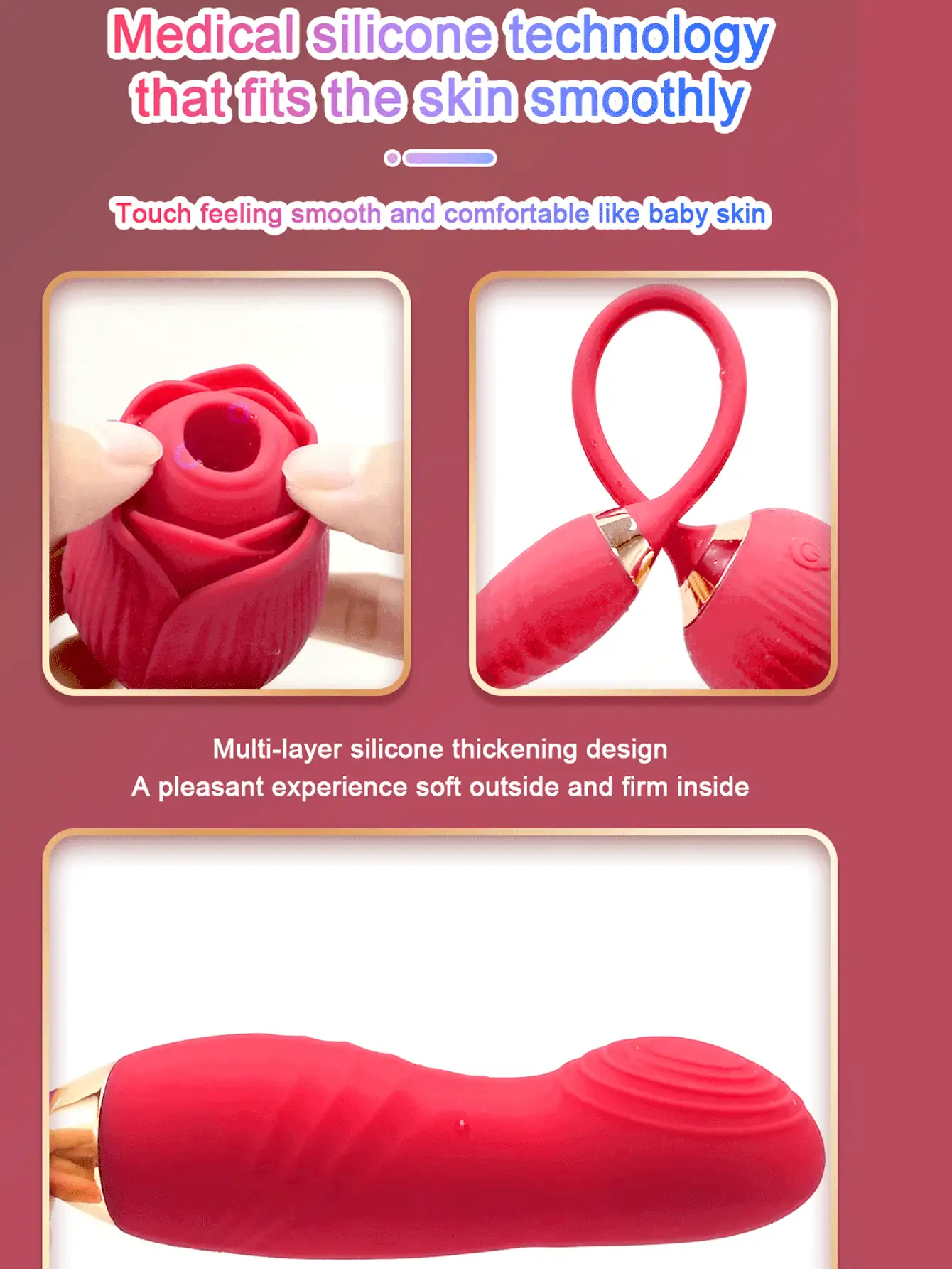 Rosa Virbrator Clitoris Sucker G Spot Vibrador Juguetes sexuales para adultos para mujeres, Vibrador de succión de clítoris Rose Sex Toys Estimulador de pezones para mujeres