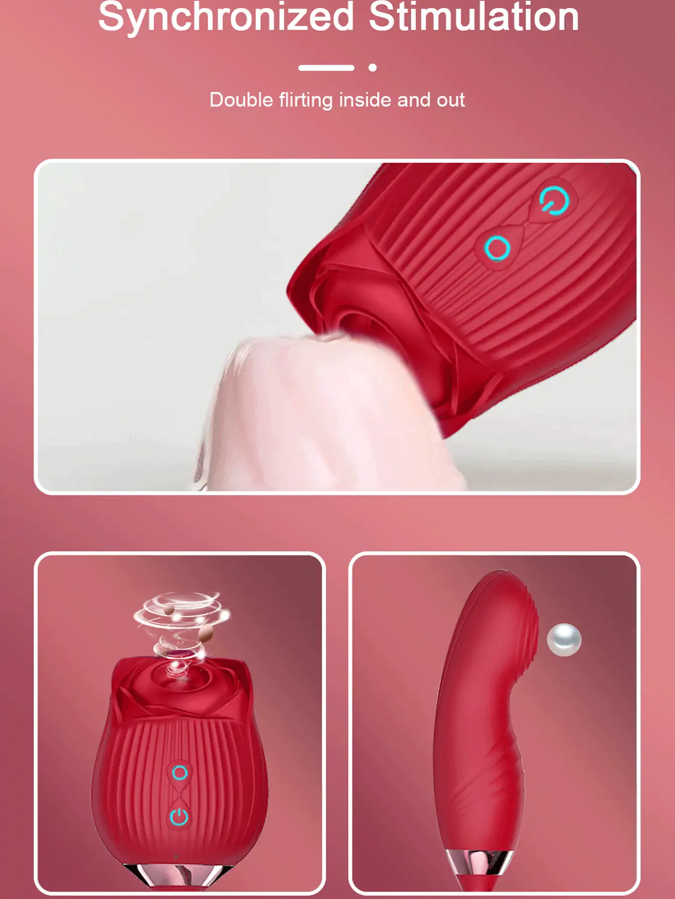 Rosa Virbrator Clitoris Sucker G Spot Vibrador Juguetes sexuales para adultos para mujeres, Vibrador de succión de clítoris Rose Sex Toys Estimulador de pezones para mujeres