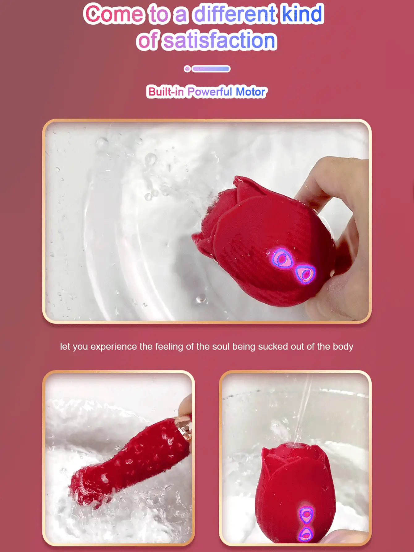 Rosa Virbrator Clitoris Sucker G Spot Vibrador Juguetes sexuales para adultos para mujeres, Vibrador de succión de clítoris Rose Sex Toys Estimulador de pezones para mujeres