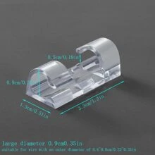 20入組數據線管理夾子,金屬絲固定的扣飾,自黏式燈芯絨收納適用於台式機 - 無色 - 查看 8