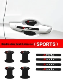 8pcs Letter Graphic Car Anti-collision Sticker - Black - View 1