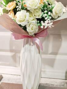 1 Miếng Trắng Hiện đại Cái bình hoa , Nhựa Bình hoa Đối với Nhà  Đồ trang trí , Thích hợp Đối với Phòng khách Cắm Hoa Trưng bày - trắng - Xem 8