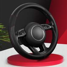 Colorblock PU Leather Car Steering Wheel Cover - Pink - View 4