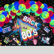Dienalls 6x4ft 80's Party Decorations Back to The 80's Banner 80's Backdrop Background Decoration - Multicolor - View 4