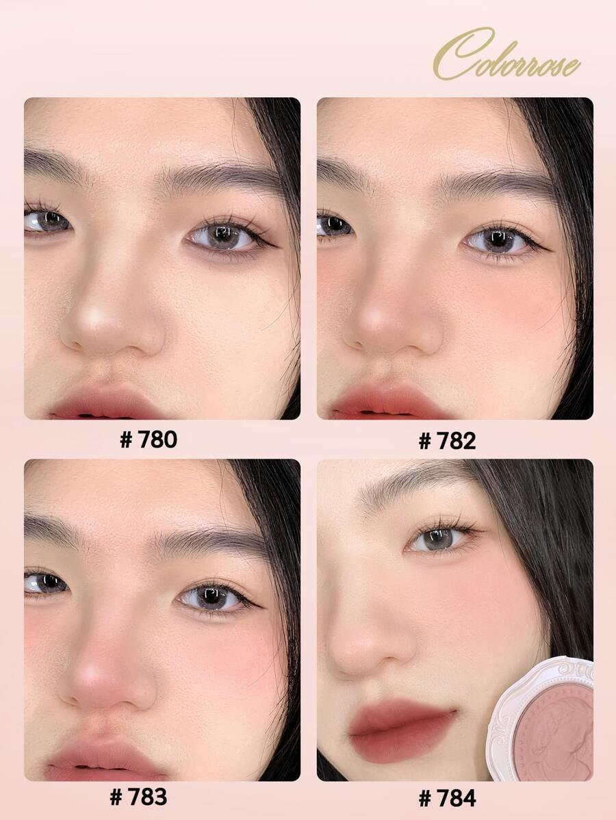 COLORROSE Natural Glow Cheeks Powder Blush, Matte Nude Color Face Blush, Light, Smooth,With