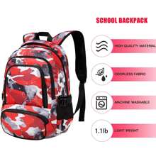 Kids Backpack Boys Elementary School Bags Primary Middle School Book Bags For Teens Kindergarten Sturdy Waterproof Lightweight Durable Travel Gifts 17 Inch Ages 6-12 Boys Bookbags For Ages 9-12 Grade Red Camo Blue Camouflage Back Packs Age 6 Kids Girls Space Pack With Laptop Compartment 6-8 Bullet Resistant Heavy Duty Bookbags 5 To 8 To 10 Years Old Scolares Ara Niñas De 5 Años Mochilas 4 Entera Grande Morral School Marca Olsones - Red - View 3