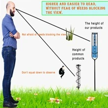 Rain Gauge Stake Garden Rain Measurement Tool With Transparent Glass Tube, Inch Measurement For Testing Precipitation On Lawns - Multicolor - View 4