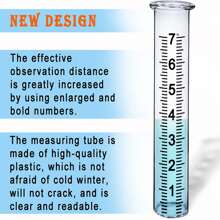 Rain Gauge Stake Garden Rain Measurement Tool With Transparent Glass Tube, Inch Measurement For Testing Precipitation On Lawns - Multicolor - View 2