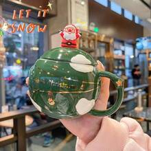 綠色聖誕馬克帶蓋和湯匙 - 綠色 - 查看 2