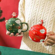 綠色聖誕馬克帶蓋和湯匙 - 綠色 - 查看 4