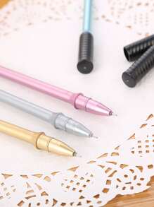 4入组/套可愛網球拍形狀圓珠筆,中性筆辦公學校用品