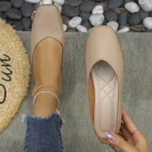 女士平底鞋 - 杏色 - 查看 4