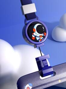 1pc Retractable Card Holder With Lanyard For Anti-lost, Waterproof, Anti-demagnetize, Id Card Badge Pocket, Ideal For Students, Kids - Blue - View 2